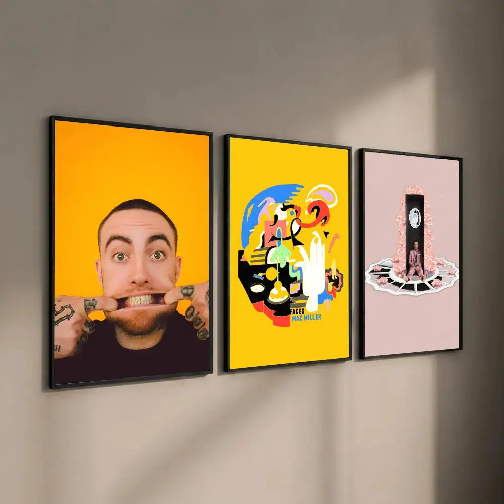 Singer Mac Miller Poster Self-adhesive Art Waterproof Paper Sticker Coffee House Bar Room Wall Decor