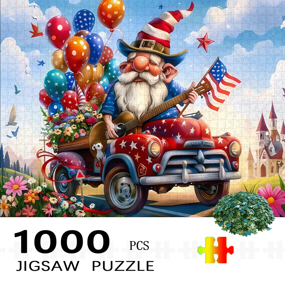 1000pcs Independence Day Themed Jigsaw Puzzle | Large Puzzle for Adults, Family Interactive Game, Home Decor, Brain Challenge,