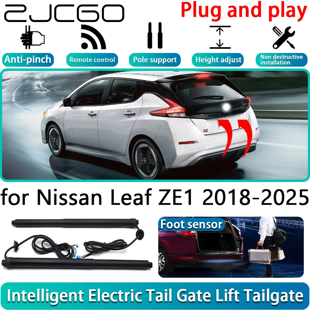 

ZJCGO for Nissan Leaf ZE1 2018-2025 Car Electric Powered Tailgate Power Liftgate Automatic Tailgate System With Foot Sensor