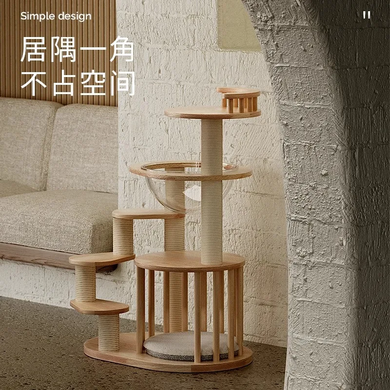 Árbol para gatos Munchkin de madera maciza, cama y salto todo en uno - imagen 5