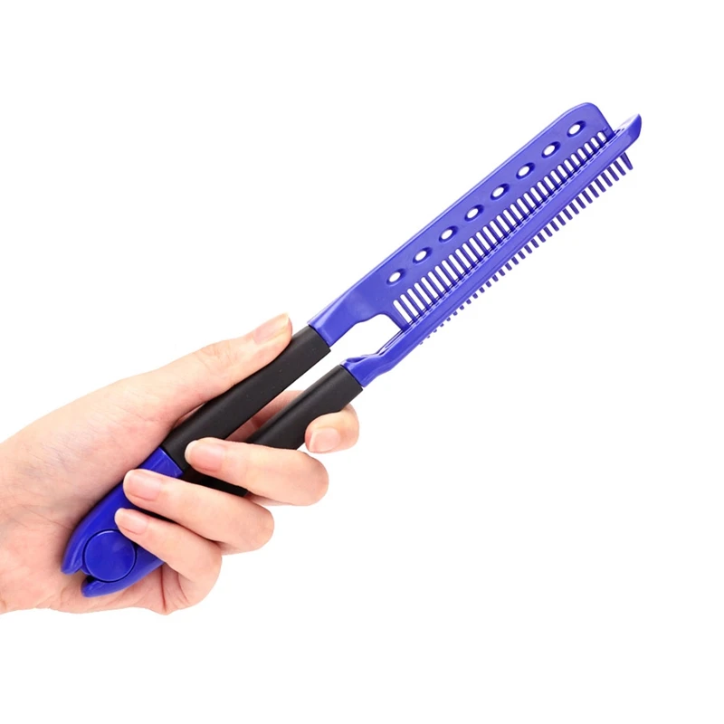 

A44Z-V-образная пластиковая шина, парикмахерские расчески, зажим для выпрямления волос, не повреждающие инструменты для укладки, расческа для шины «сделай сам»