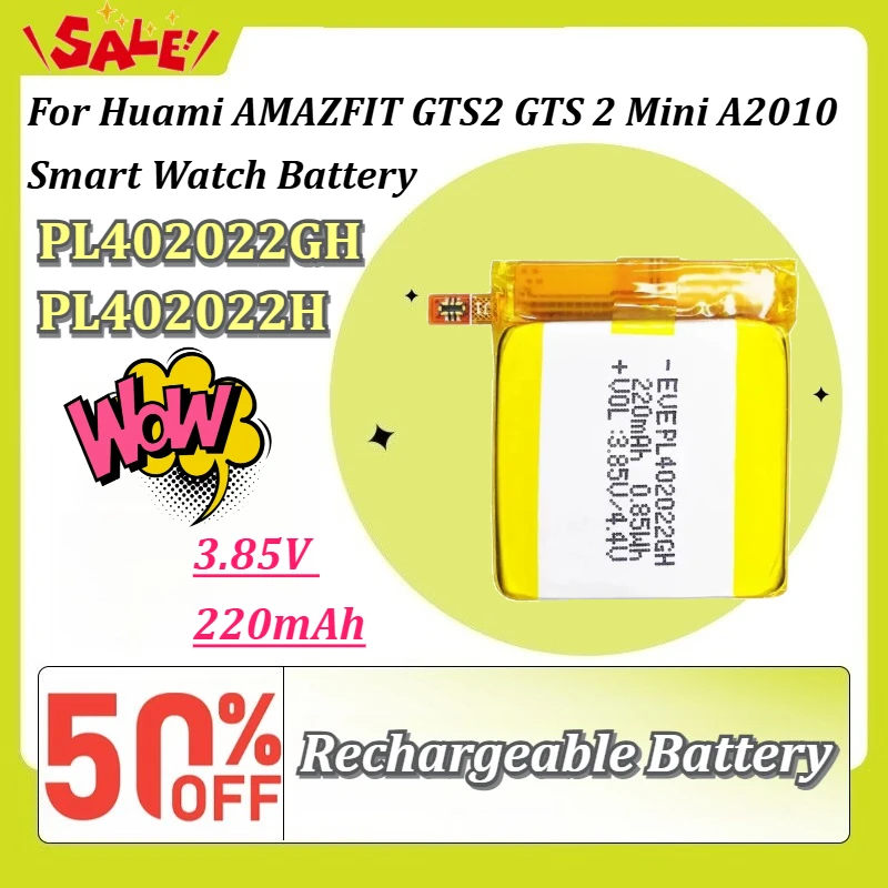 PL402022H/PL402022GH 3.85V 220mAh Smart Watch Battery for Huami AMAZFIT GTS2 GTS 2 Mini A2010 Rechargeable Replacement Battery