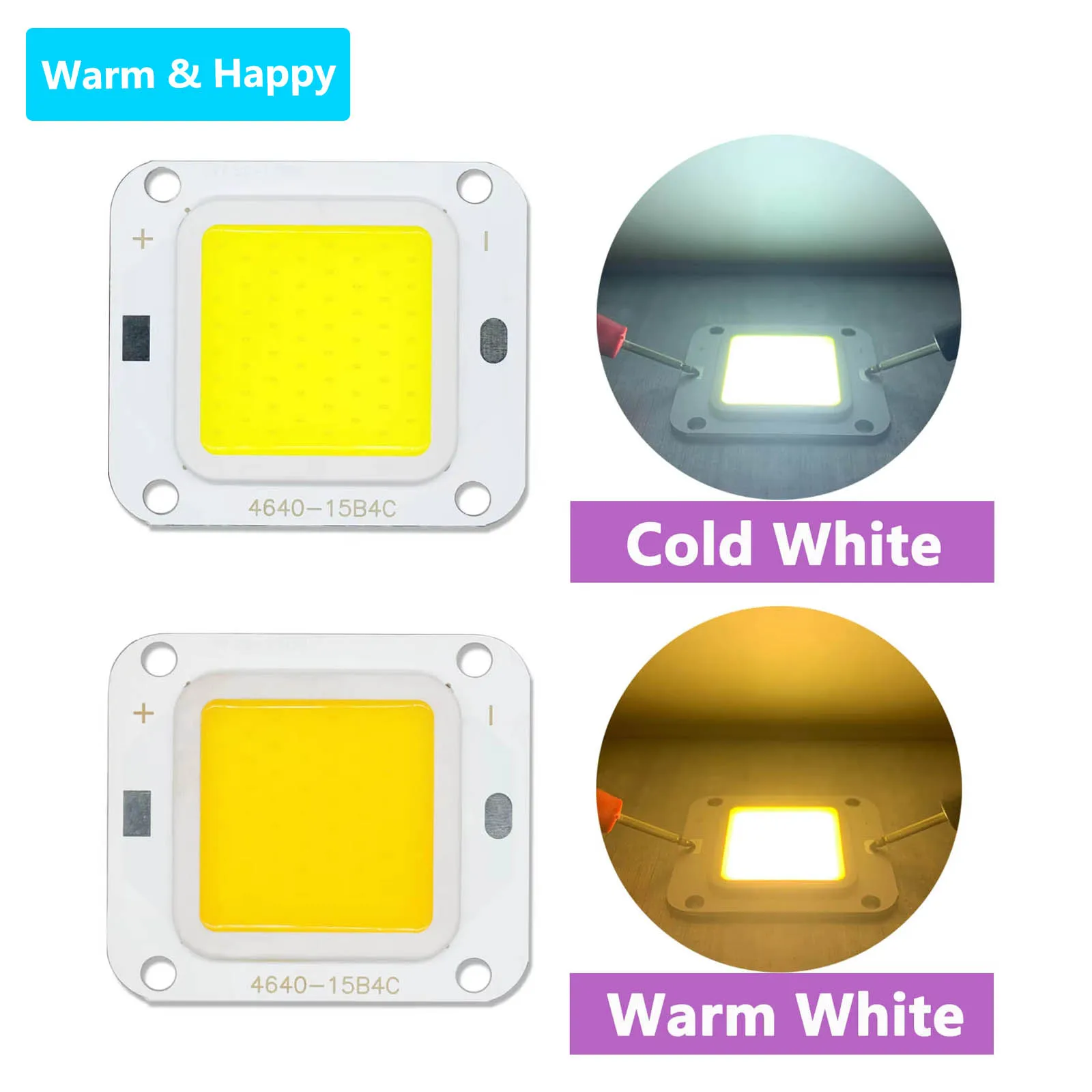 LED Beads 20W DC12-14V 1500mA LED COB Chip Lighting for Outdoor Floodlights Projection Lights DIY Modified Headlamps DIY