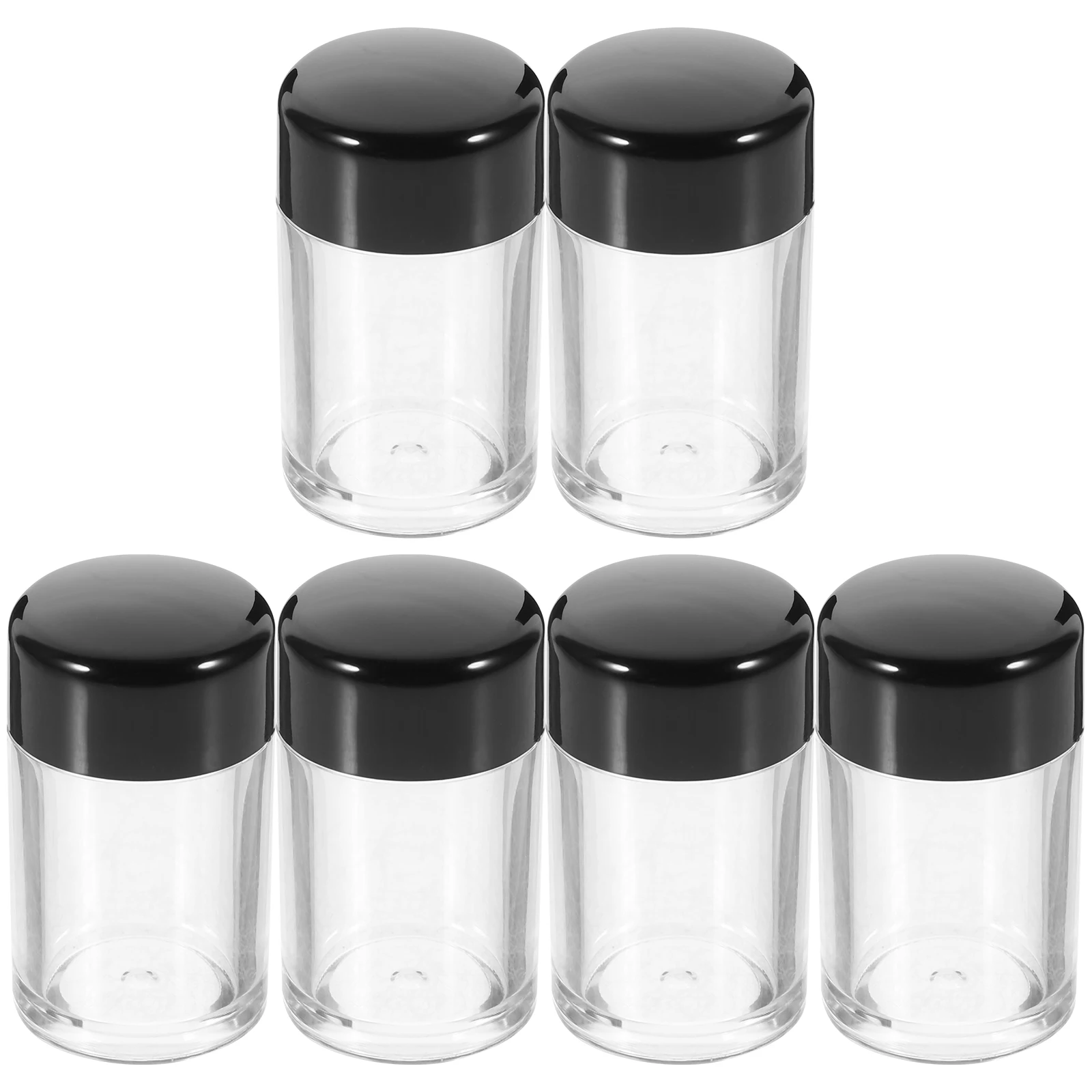 

6 Pcs Empty Powder Box 3g Black Sample Reusable Plastic Travel Container for Loose Body Powders Storage Compact