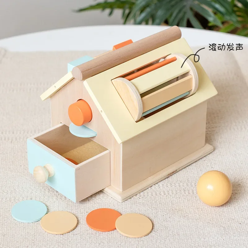 Montessori Child Wooden Shape House Toys Exercise Hand-eye Coordination Color Shape Cognition Early Education Toys Baby Gift