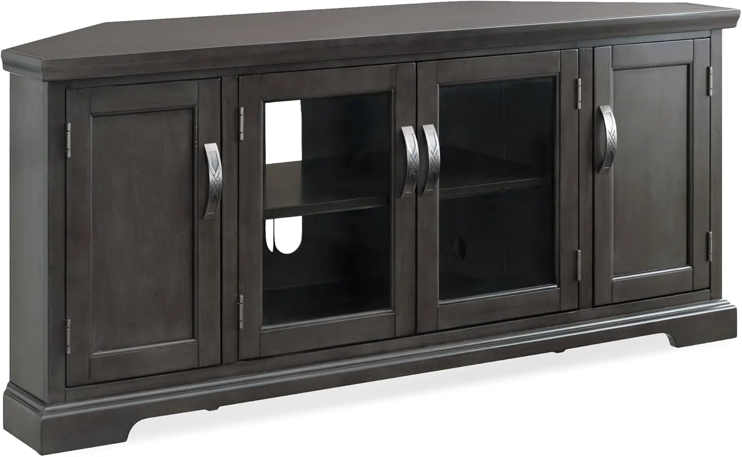 

84386 Corner TV Stand with Enclosed Storage For 65" TV's, Gray