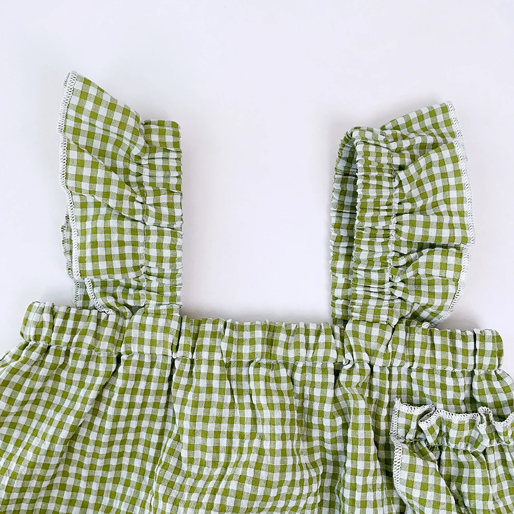 صيف جديد بنات ملابس كاجوال يومية بلا أكمام فحص تانك القمم + السراويل الصلبة 2 قطعة مجموعة 3-7 سنوات الاطفال موضة ملابس لطيف #4