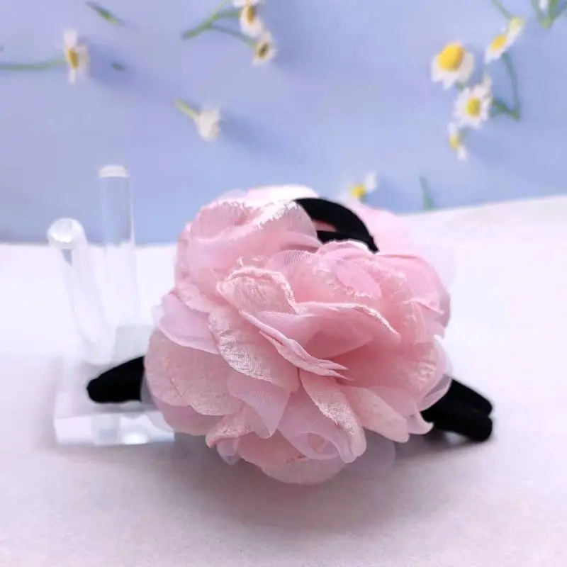 Pink Flower Bow Hair Clips for Women
