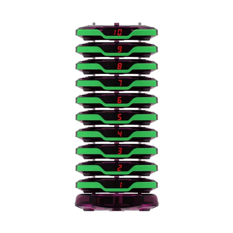 ZXY JT-932 10 Pagers Waterproof Wireless Restaurant Table Call Vibrate Beeper Guest Queue Coaster Paging System for Customers