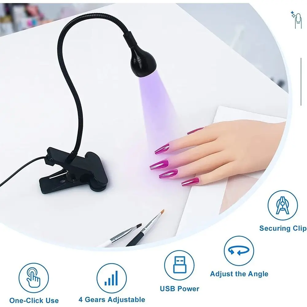Nail Art Flexible Tube UV Lamp UV Gel Curing Light Desk Lamp Nail Dryer Led Curing Ultraviolet Lights