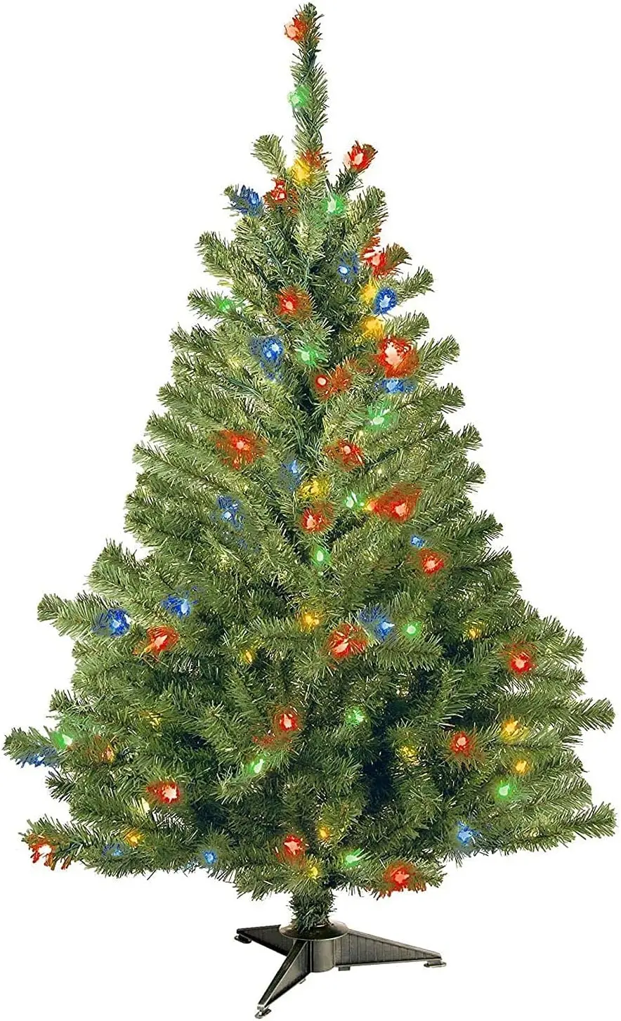 

Pre-Lit Artificial Medium Christmas Tree, Green, Kincaid Spruce, Multicolor Lights, Includes Stand