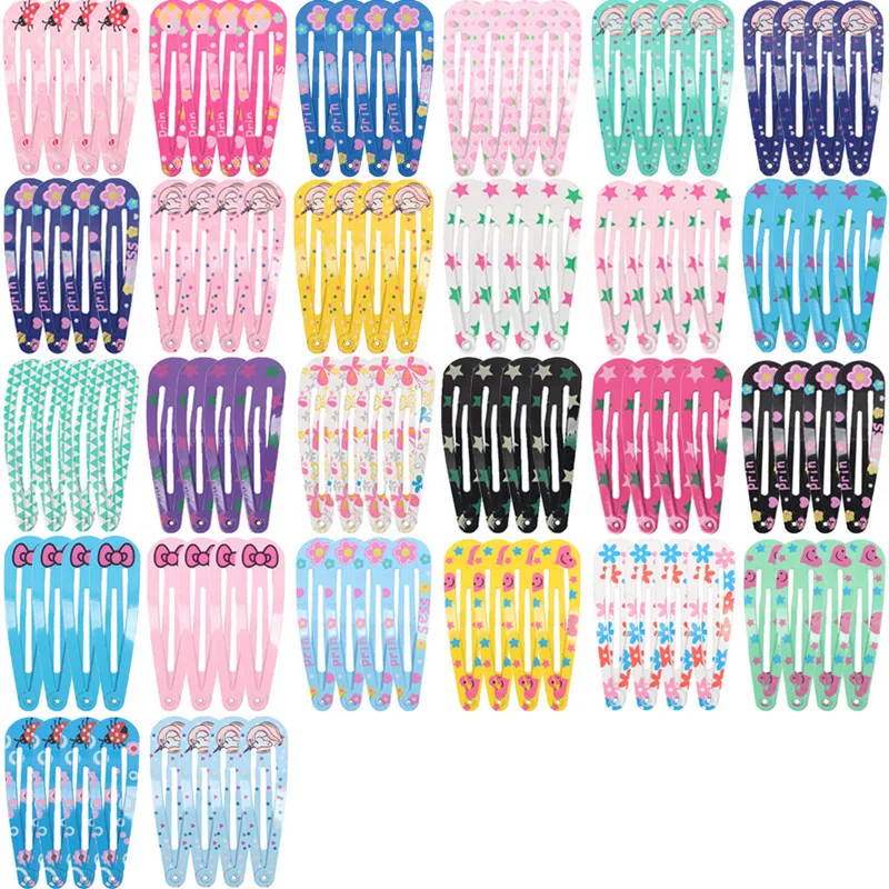 50Pcs/Lot Aluminiowe akcesoria do włosów Dzieci Spinka do włosów Kwiat Kreskówka Spinka do włosów Solid Candy Color Head Barrettes Girls Headdress