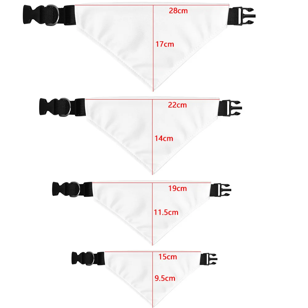 10PCS Sublimation Blank Pet Dog Bandana Cat Puppy Kerchief Pet Triangle Bandage Pet Neckerchief Scarf Dog Saliva Towel