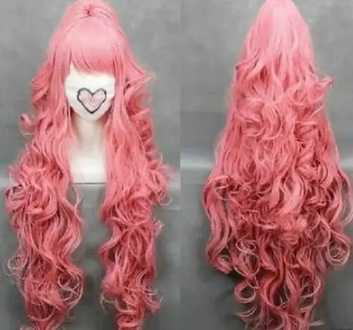 

80cm VOCALOI D-Megurine Luka PINK Anime Cosplay wig+1Clip On Ponytail