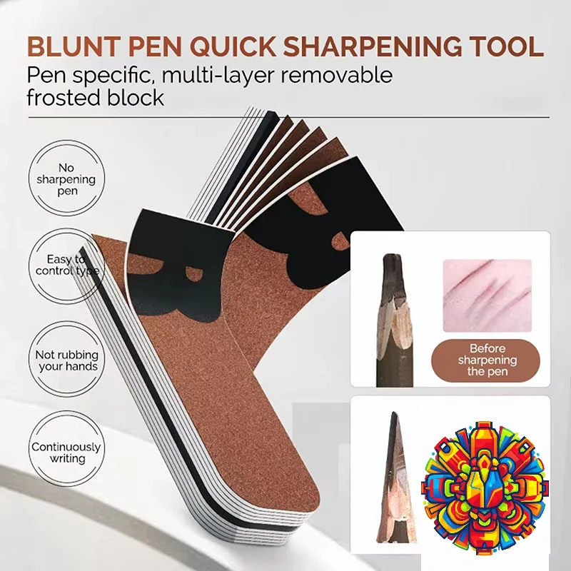 Professional Eyebrow Pencil Sharpener Sandpaper Grinding Tool Easy To Use Makeup Grinder For Creating Fine Point Makeup Tool