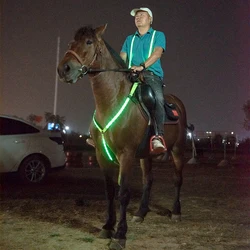 LED Horse Harness Horse Webbing Harness Collar Breastplate Adjustable Night Visible  Chest Belt Safe Riding Equipment