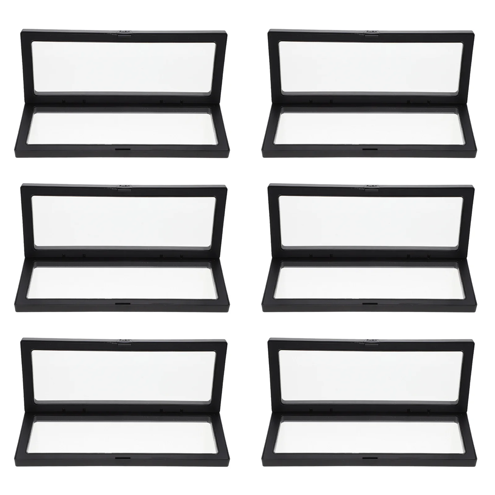 

6 set Transparent Jewelry Display Cases Floating Design For Ring Coin Storage Sturdy Stand Flexible Membranes Displaying