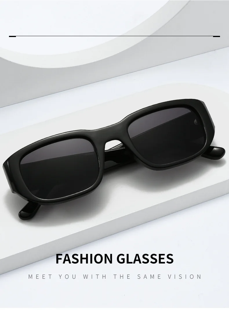 BOYSEEN Rechteckige orangefarbene Sonnenbrille Strandsonnenbrille Herren-Sonnenbrille im Hip-Hop-Stil – Detail 3