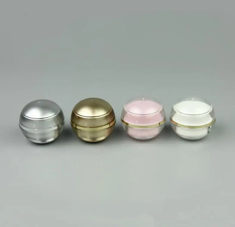 100pcs 5g Luxury Acrylic Ball Shape Cream Jar Container 0.17oz Empty Sample Cosmetic Cream Jar Container Packaging ni43