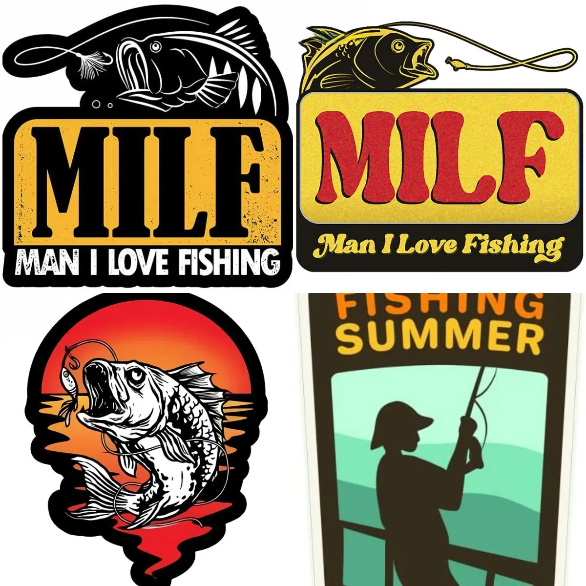 

Personality MILF Man I Love Fishing Car Sticker Vinyl Waterproof Scratch-proof Decoration Custom Printing Decal