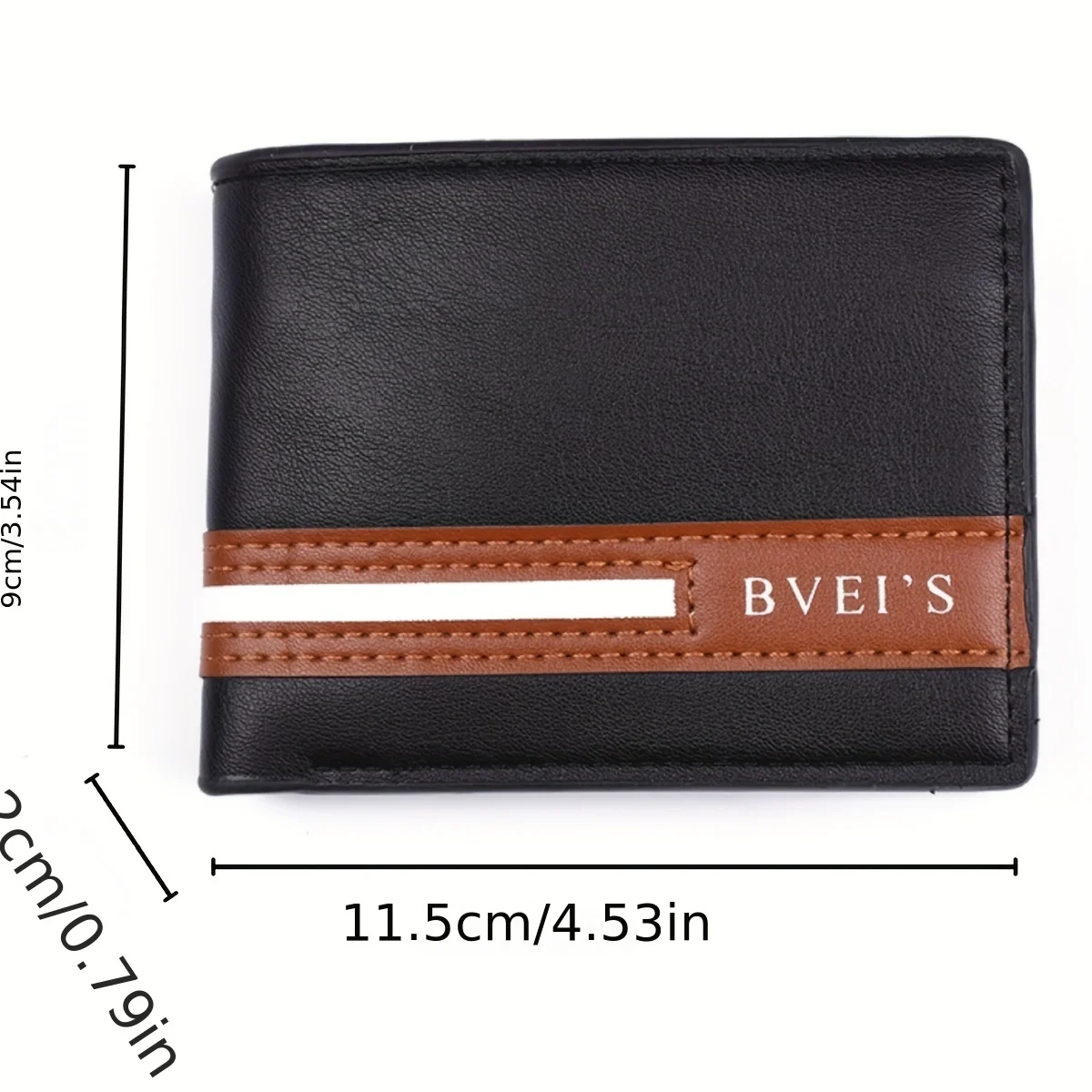 Men'S High Quality PU Wallet - Casual Style with Alphabet Pattern, Color Block Detail, Multi-Card Holder, Bifold Short Purse