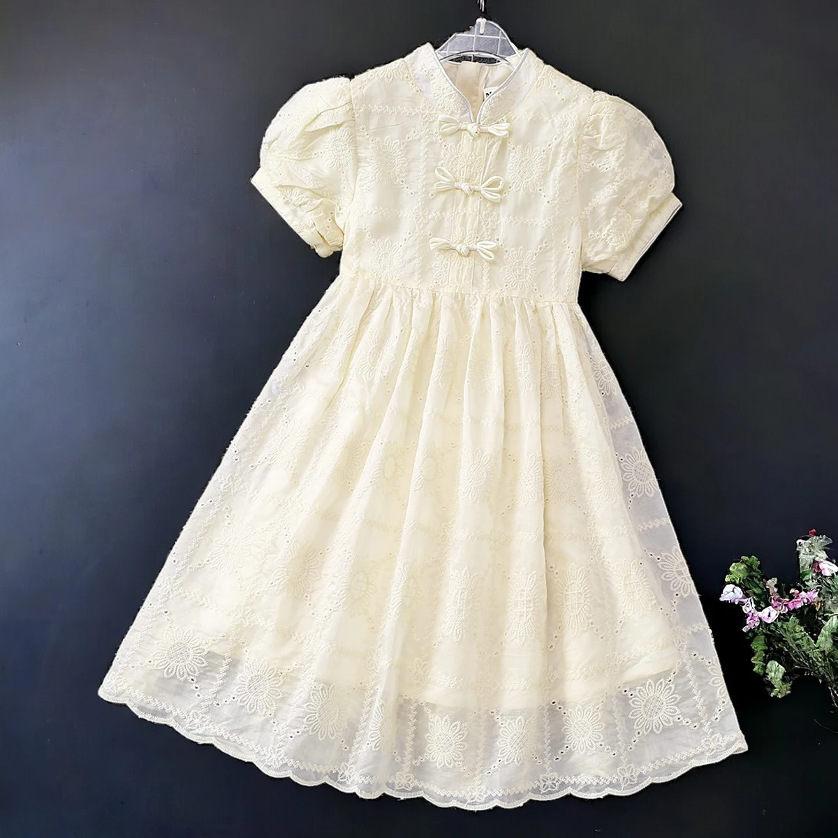 Baby Kids Lolita Lace Dresses for Girls Outfits Bohemia Floral Embroidery Summer Teens Children Costumes 3 5 7 9 10 11 13 Years