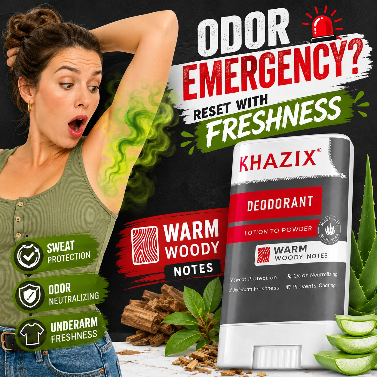 Underarm Deodorant Stick|Dual-Active Odor Fighting Formula|Shea Butter & Essential Oils Infused|Gentle Long-Lasting Freshness.Bo