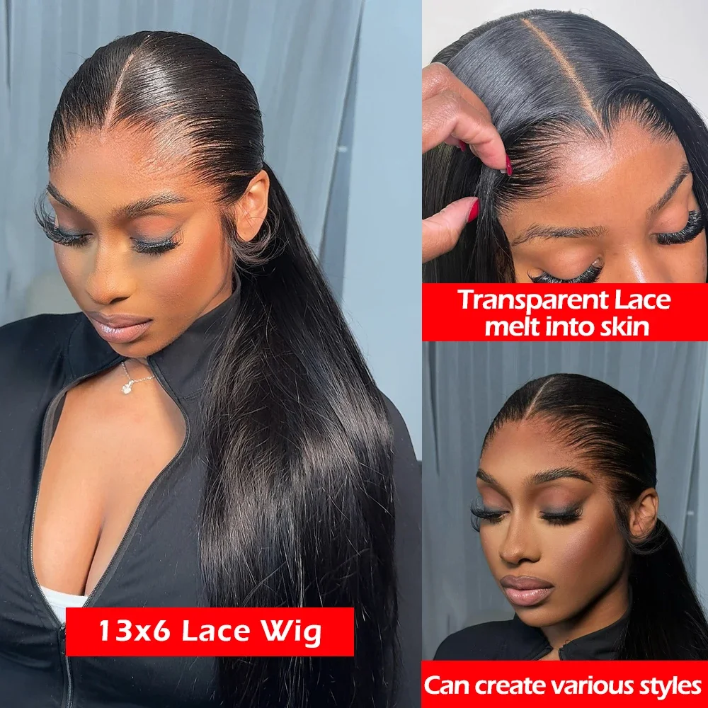 Parrucche in pizzo HD 13x6 Parrucche diritte per capelli umani Densità 200% 40 pollici 13x4 Parrucche frontali in pizzo 5x5 Parrucche Glueless Capelli umani