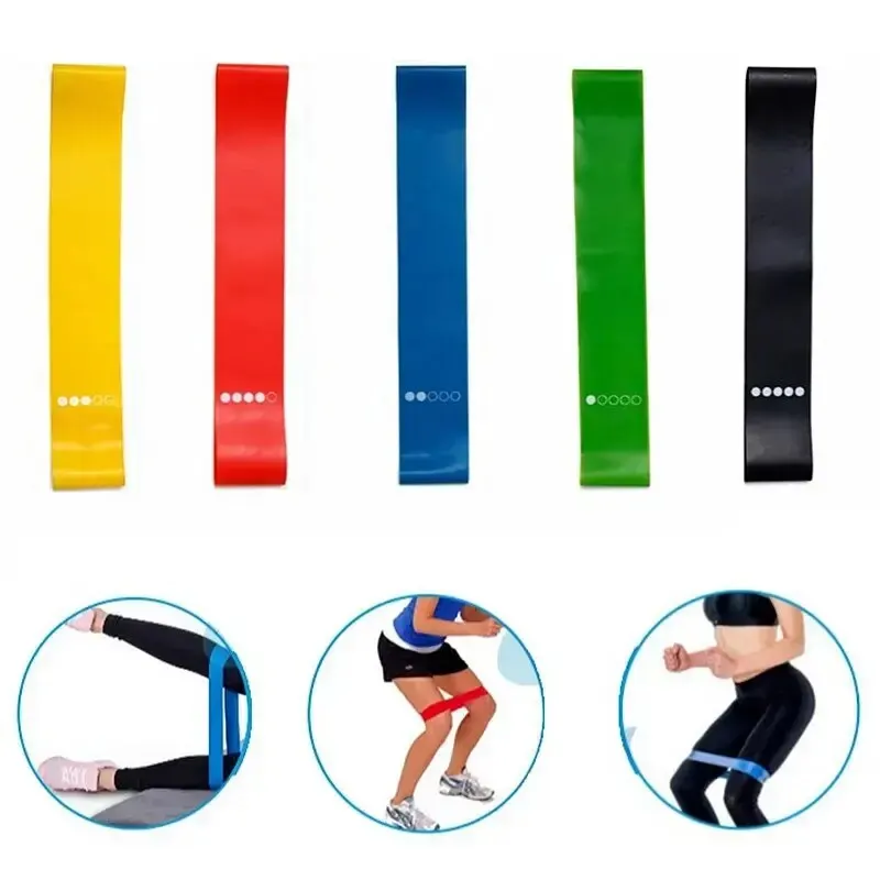 5pcs Rubber Exercixe Resistance Bands, Workout Fitness Elastic Yoga Bands, Pilates Sport Pull Rope, Gym Exercise Equipment