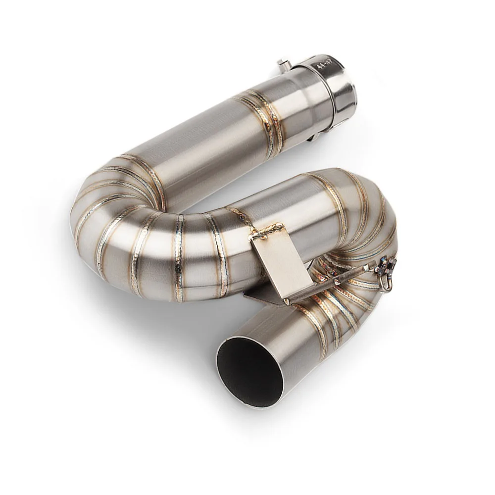 ل انتصار شارع الثلاثي 765 R S RS 2017-2024 الهروب الانزلاق على دراجة نارية العادم الأوسط وصلة الأنابيب 51 مللي متر الخمار ربط الأنابيب