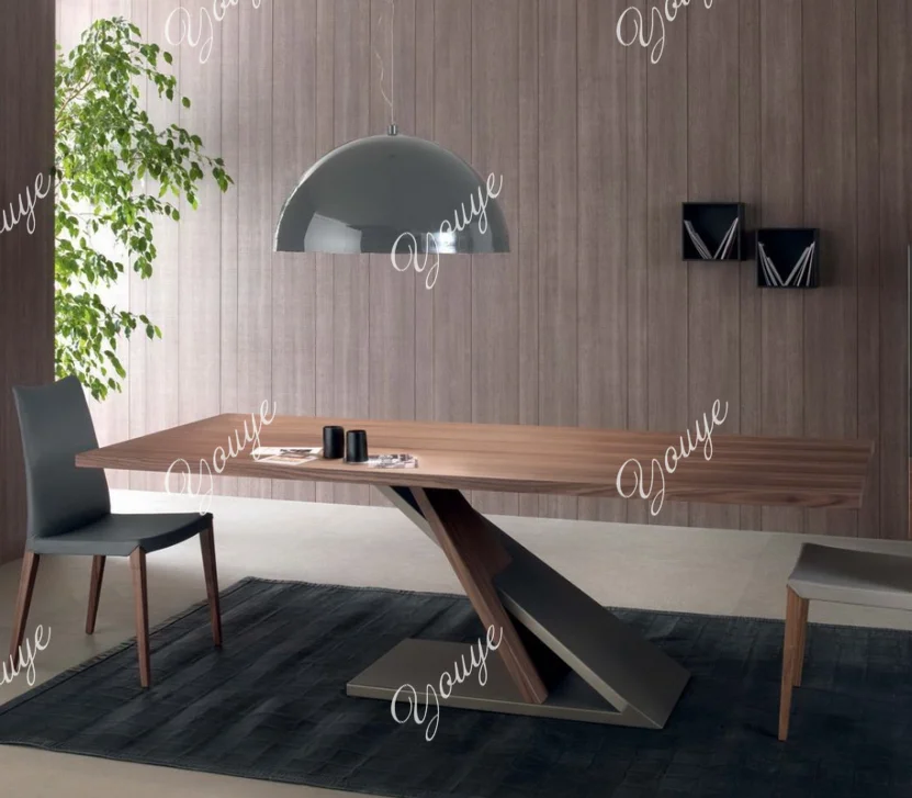 Simple modern conference table Solid wood long table Home designer workbench Light luxury long desk