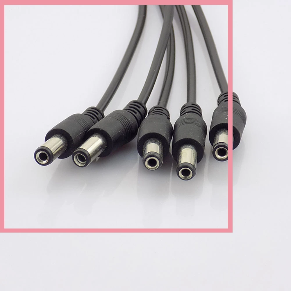 DC Power Supply Adapter 12V Pigtail 2.1*5.5mm 1 Female to 5 Male Splitter Cable Plug for CCTV Camera DVR NVR B6