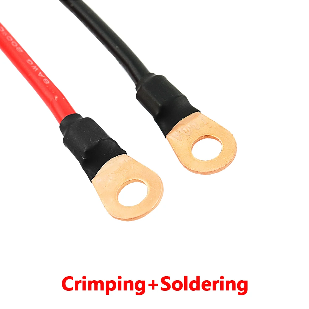 M6 Cabo De Conexão Da Bateria, Kit Terminal, Fio De Cobre, Cabo De Conector, Inversor De Carro, Fio Com Lug, 100A, 8 AWG