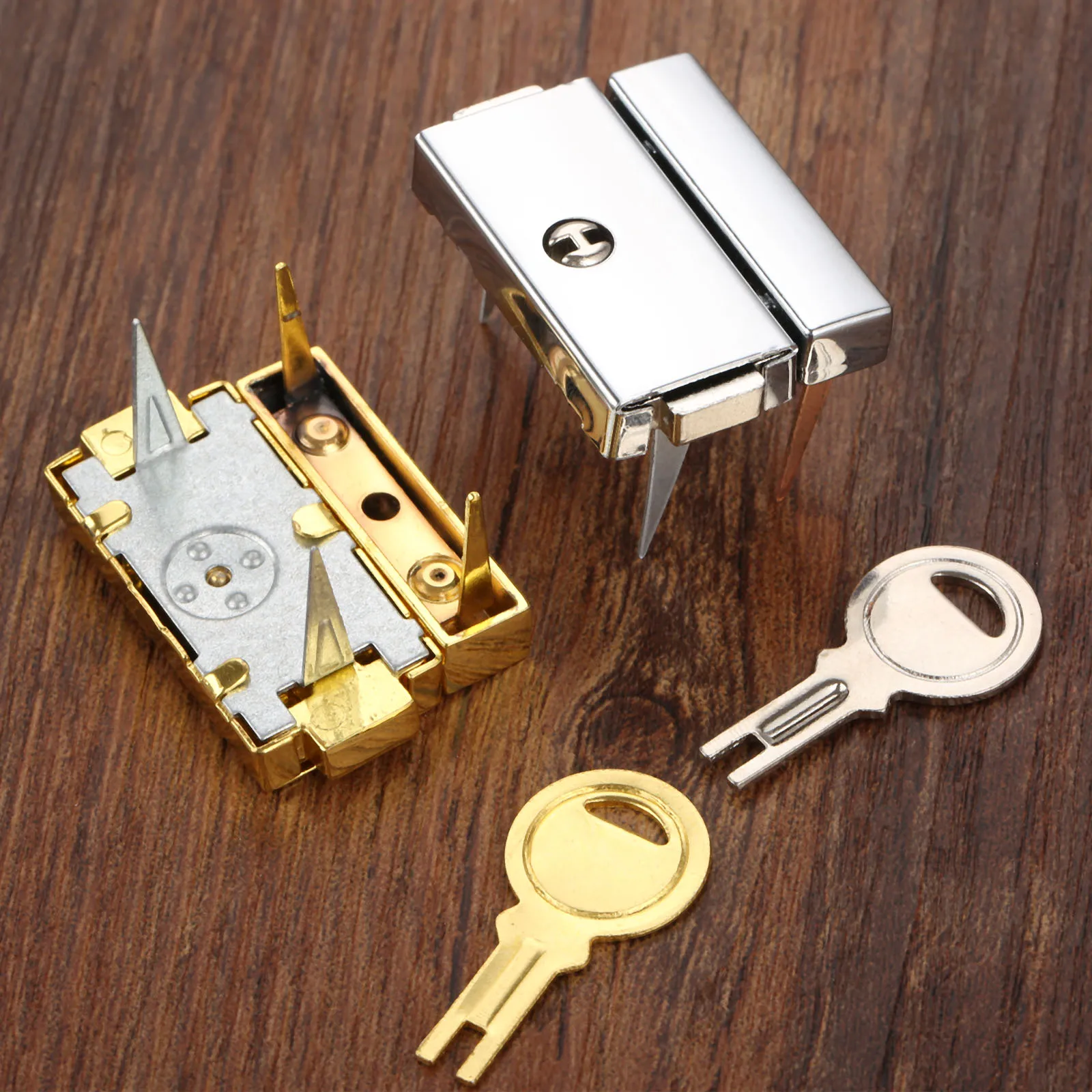 1set Lock Key Toggle Latch Hasp Gold/Silver Zinc Alloy Buckle Clip Clasp Box Case Chest 33mm*25mm Furniture Hardware with screws