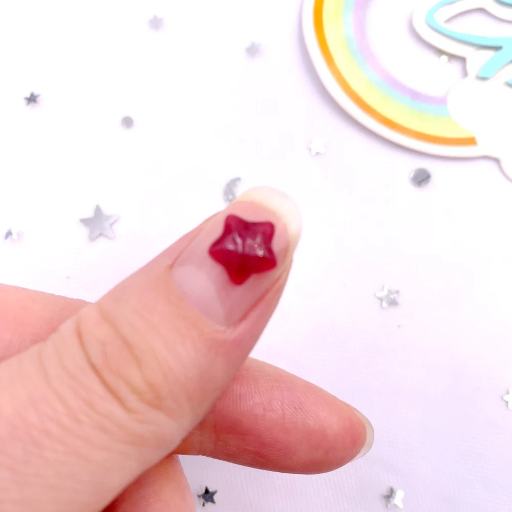 50pcs Resin Glitter 9mm Mini Colorful Luminous water ripple star Flatback Rhinestone Art Nail Applique DIY Scrapbook Decor Craft