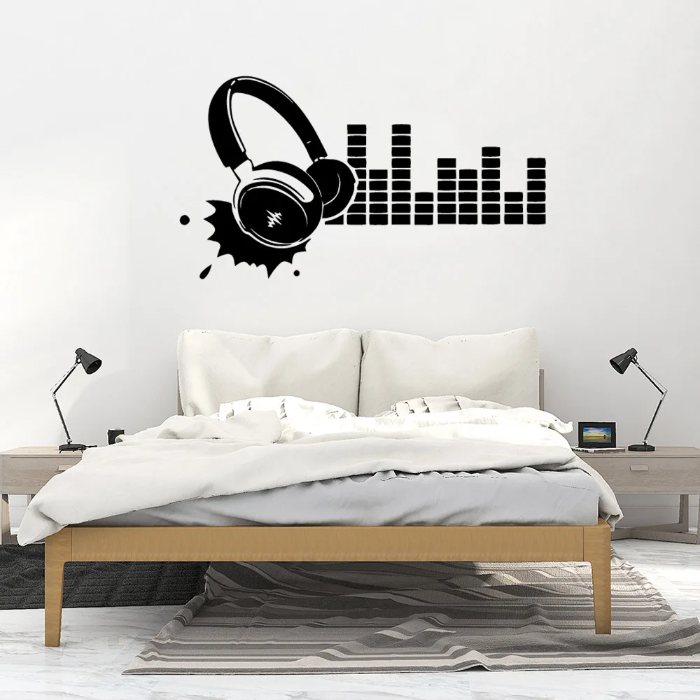 Earphone Wall Decal Art Vinyl Stickers Living Room Bedroom Wall Art MURAL Drop Shipping