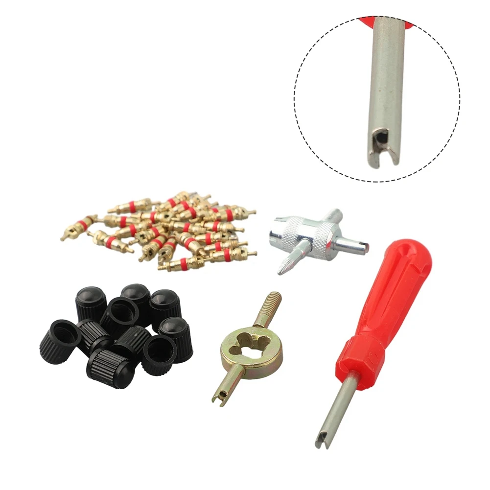 Car Bicycle Slotted Handle Tire Valve Stem Core Remover Screwdriver Tire Repair Install Tool Kit Auto Motorcycle