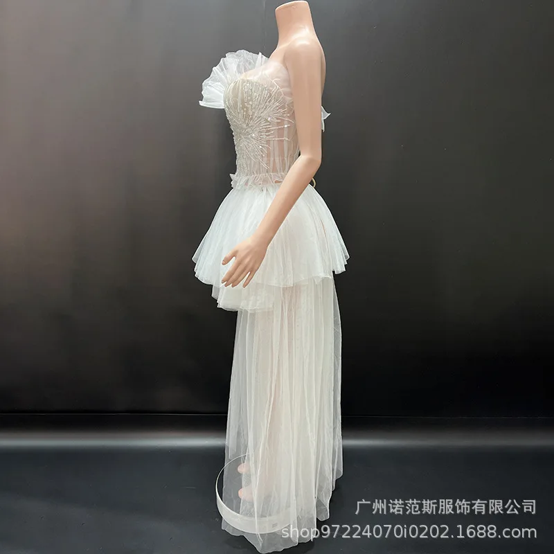 Ballet Style Senior Sense Fishbone Corset Waist Princess Tutu Skirt Annual Meeting Women Senior Sense Dress Performance Dress