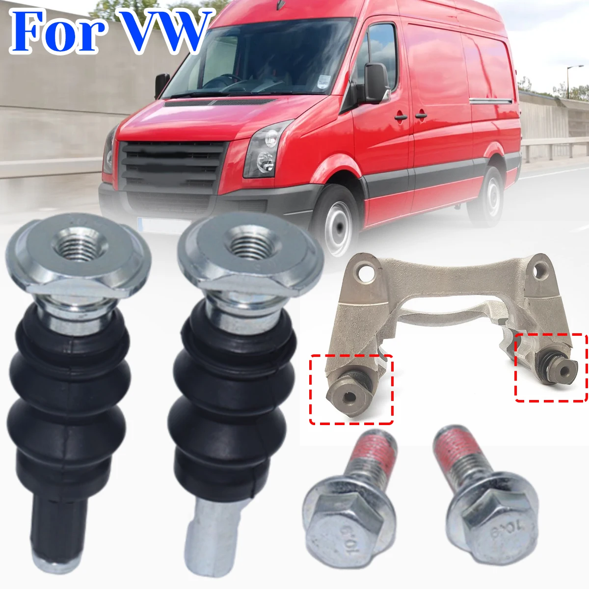 

For VW Crafter CR35 CR30 2006-2016 Rear Brake Caliper Slider Guide Pin Bolt Kit Disc Housing Sleeve Bushing Boot Seal Spare Car