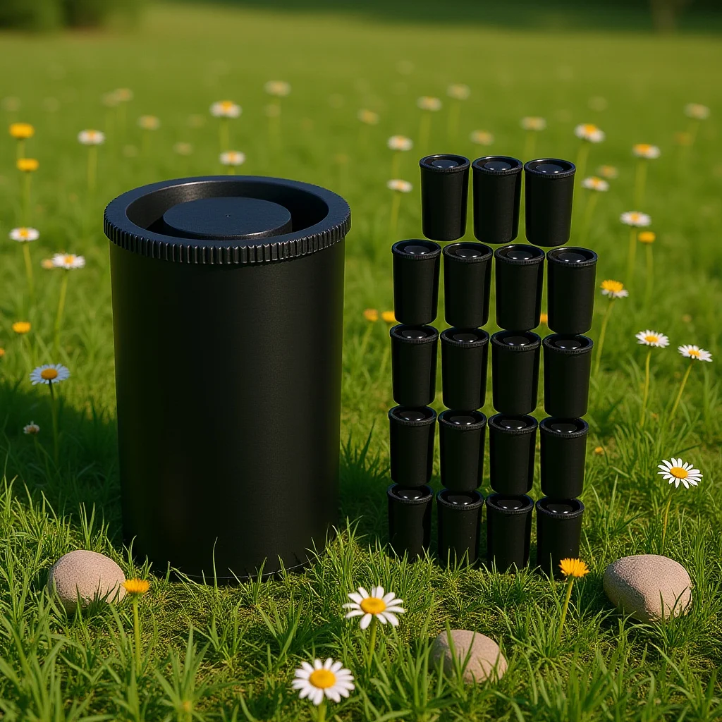 20Pcs Black Film Canisters Secure Film Roll Organizer Universal Compatibility Portable Protection Bead Containers