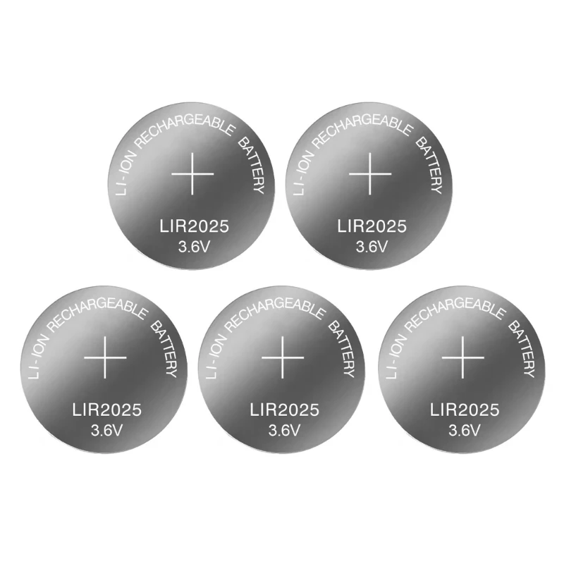 5/10/15/20/25/30pcs 3.6V 35mAh LIR2025 배터리 세트 CR2025 용 LIR 2025 버튼 셀 충전식 배터리 교체