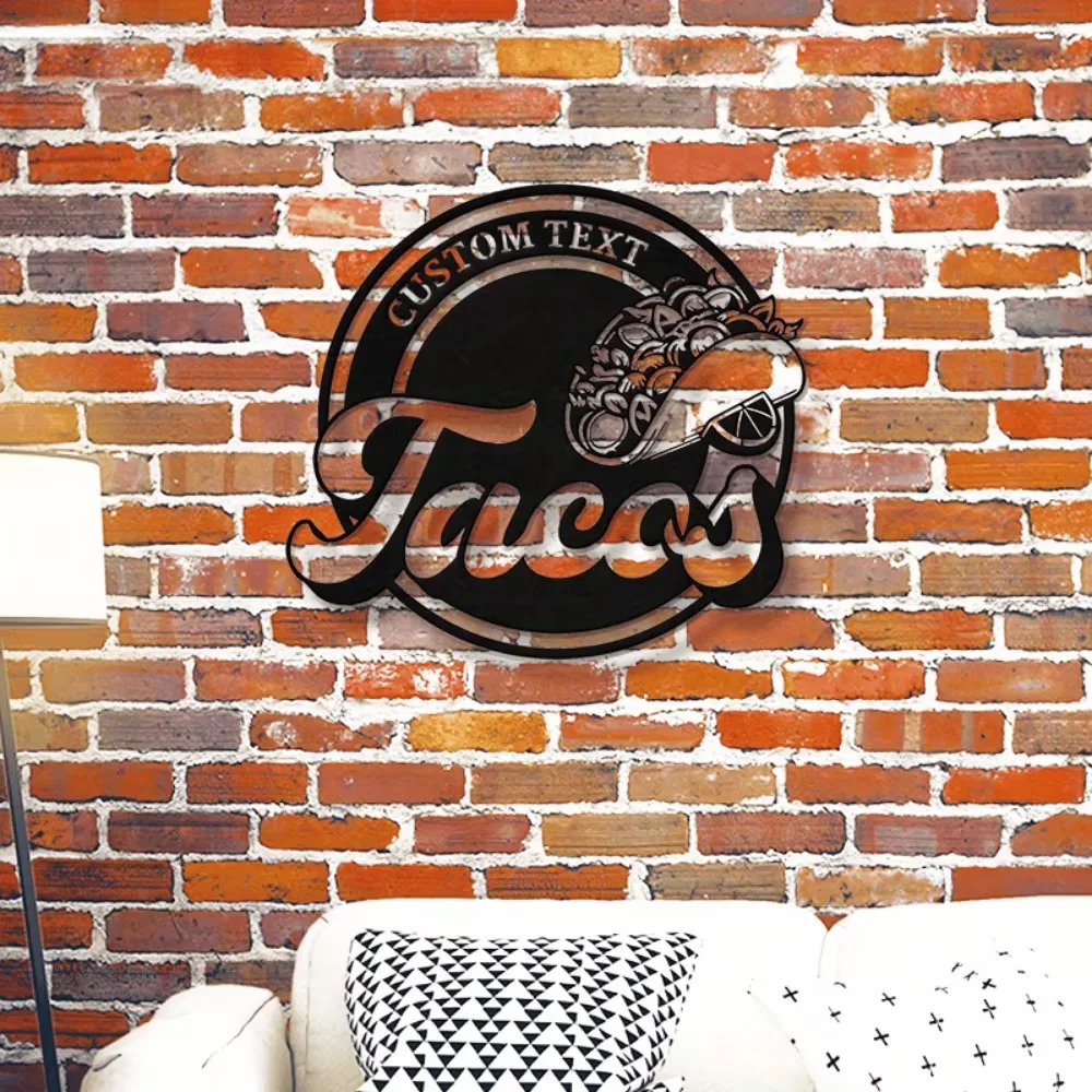 

Custom Tacos Metal Wall Decor: Perfect for Mexican Restaurants, Homes and Outdoor Spaces, Offering Customization Option