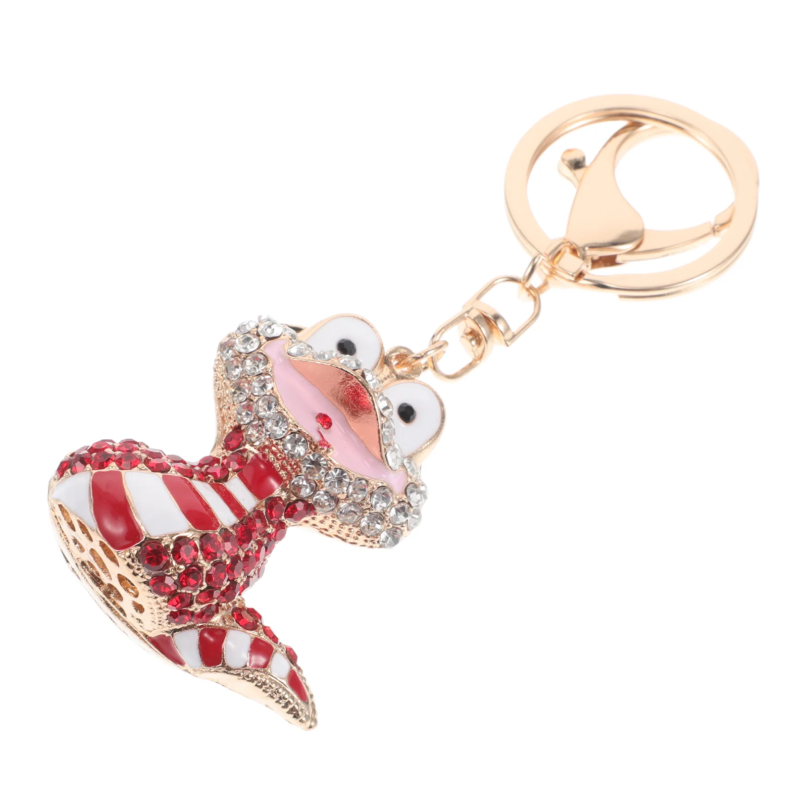 Key Ring Snake Keychain Cute Charm Decor Zinc Alloy Handbag Ornament for Women Suspending Red Keyring