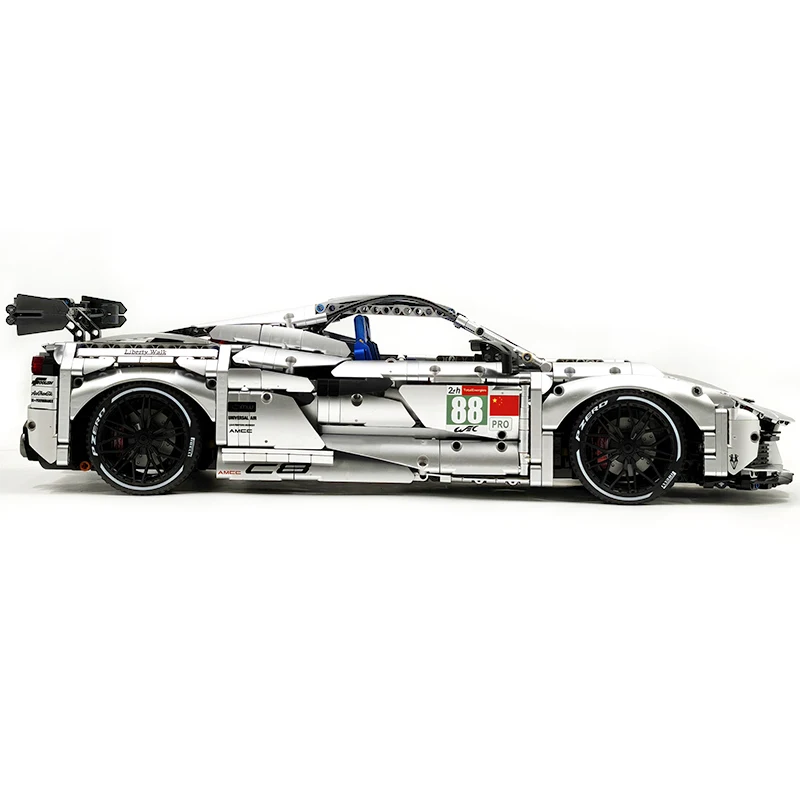 جديد عالي التقنية Guly 10622S MOC فضي ‌ Hypercar C8 نموذج اللبنات الطوب لتقوم بها بنفسك لعبة ألغاز لهدايا عيد ميلاد الأطفال