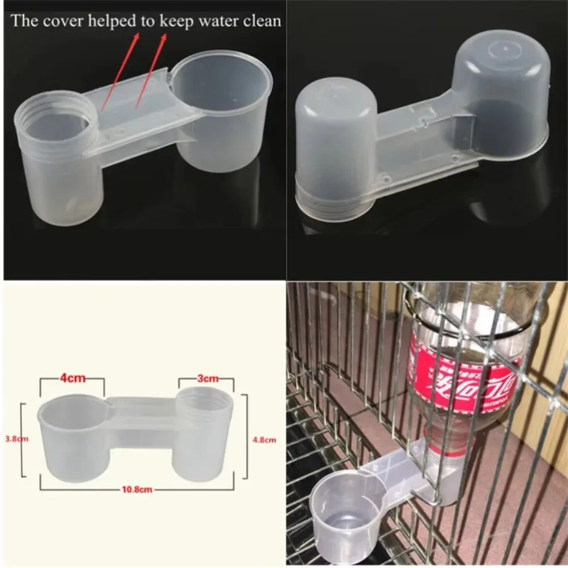 1 Plastic Bird Water Dispenser, Feeder, Water Bottle Cup, Pet Pigeon, Parrot, Dual Nozzle Drinking Guide, Supplies