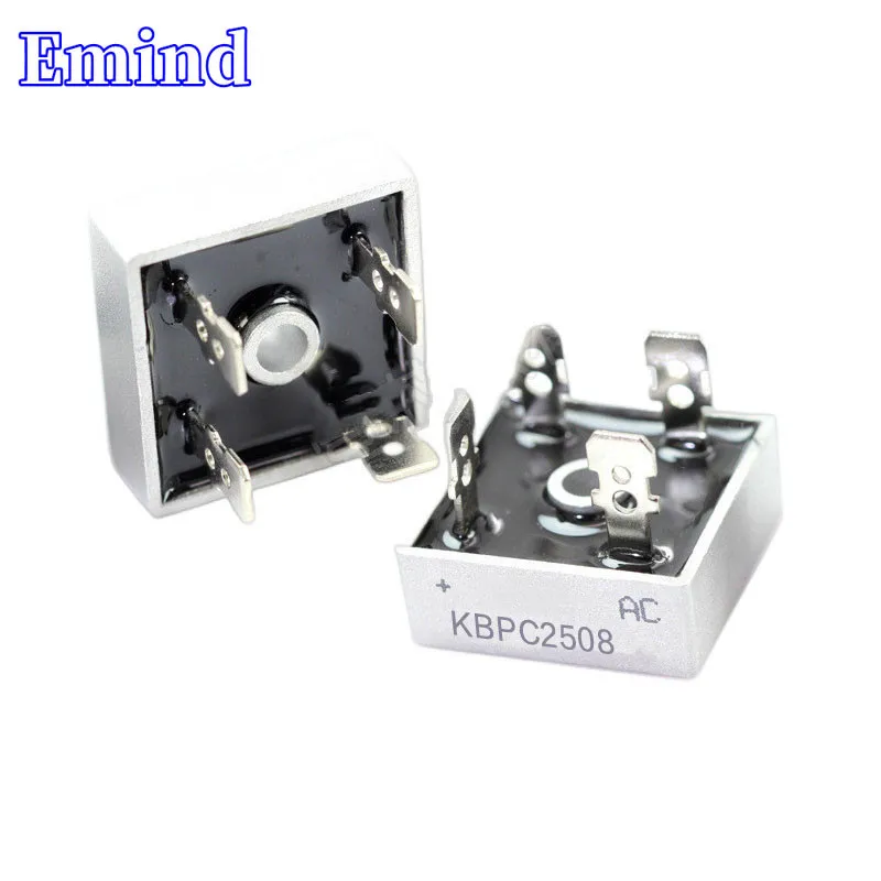 2Pcs KBPC2508 Bridge Rectifier 25A/800V DIP-4 Square Bridge Cuttable Feet GBU Footprint Bridge Stack