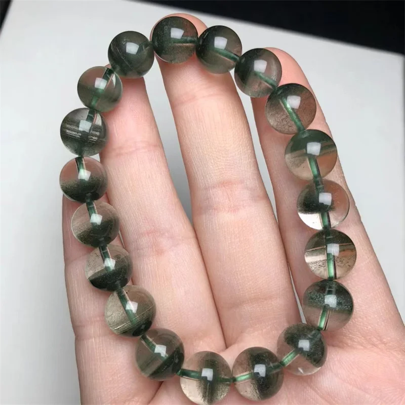 10.5MM Natural Green Garden Quartz Bracelet Fashion Energy Stone Reiki Healing Crystal Strand Fengshui Gift 1PCS