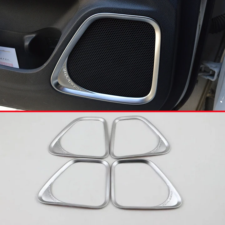 

ABS жемчужно-хромированный внутренний динамик двери вокруг накладки для Mitsubishi Outlander 2016 2017, автомобильные аксессуары, наклейки