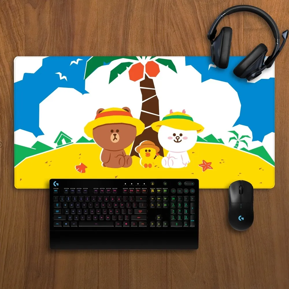 Imagem -05 - Non-slip Lockedge Brown Bear Mousepad Almofada de Jogo Espessada Grande Almofada de Escrita Linhas e Amigos Escritório