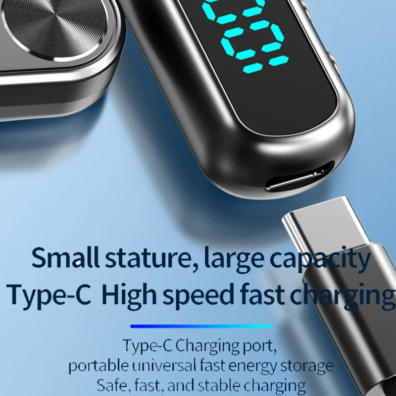 سماعة أذن واحدة بلوتوث 5.5 لاسلكية، شاشة LED، سماعة أذن بخطاف 180 °   سماعات أذن لاسلكية قابلة للدوران مقاومة للماء